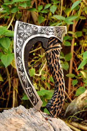Custom handmade Pizza Cutter viking axe