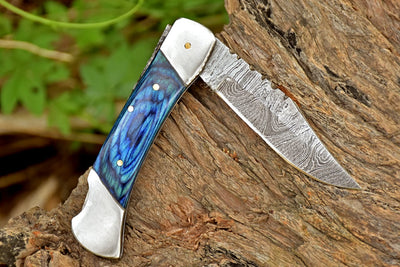 Damascus Folding knife Pocket knife Genuine Damascus Steel